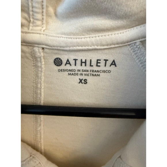 Athleta Women’s Organic Cotton Sundown Zip Up Hoodie size XS Cream/Tan - Picture 4 of 5